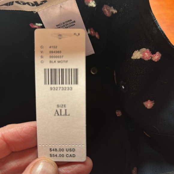 NWT GOLA baseball cap from Anthropologie, one size, navy w/ little pink flowers. - Picture 5 of 5